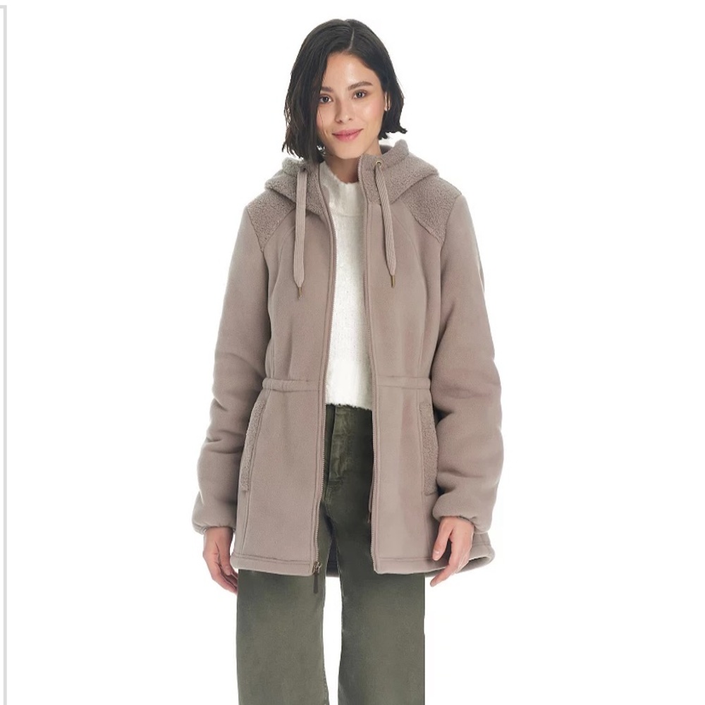 Koolaburra Taupe Hooded Fleece Jacket